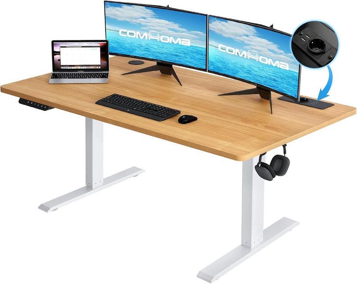 COMHOMA In hoogte verstelbaar bureau, 160 x 70 cm, met USB-a, Huis en Inrichting, Woonaccessoires | Overige, Nieuw, Verzenden
