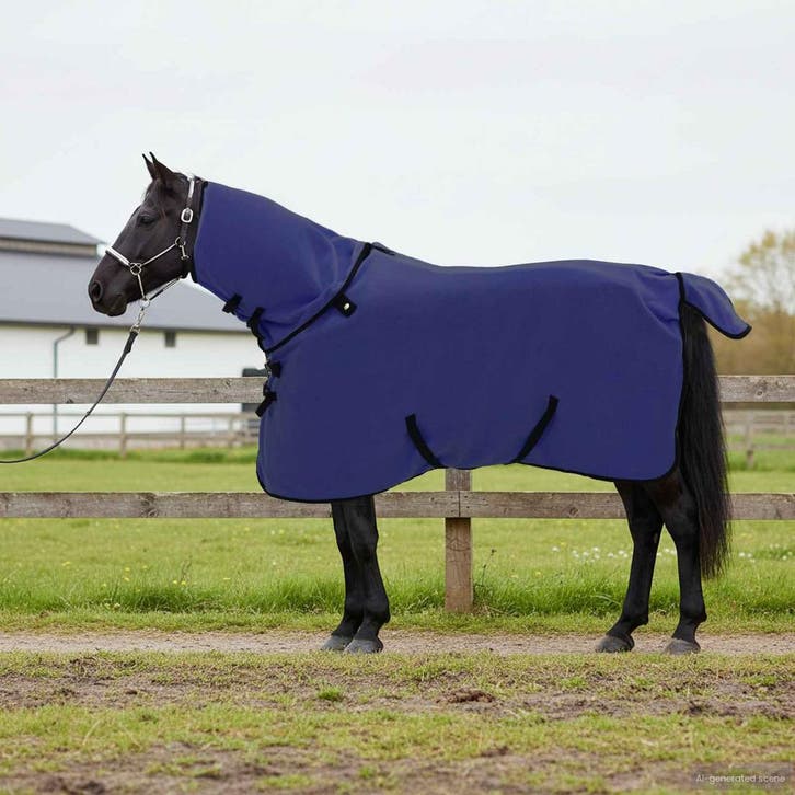 vidaXL Paardendeken Marineblauw 105 cm Polyester, Animaux & Accessoires, Chevaux & Poneys | Autres trucs de cheval, Envoi