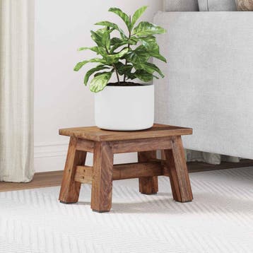 vidaXL Kruk Naturel 30 x 20 x 20 cm Mahonie Hout, Huis en Inrichting, Verzenden, Nieuw