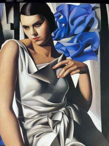 Tamara de Lempicka (after) - Ritratto di donna in bianco e