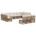 vidaXL Tuinbank Set 13 pcs Beige poly rattan, Tuin en Terras, Verzenden, Nieuw