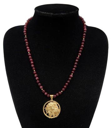 Ketting van de Gekroonde Christus in Granaat – Heilige Kunst, Antiek en Kunst