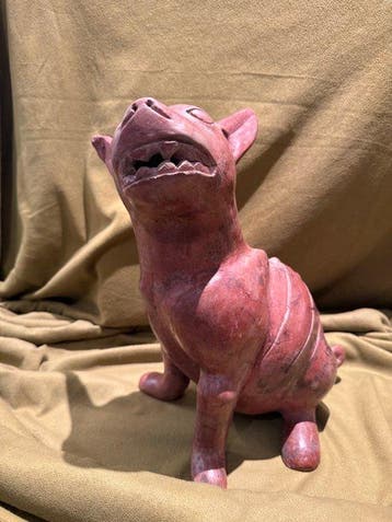Colima Terracotta Xoloitzcuintle (Zittende hond) - 31.5 cm