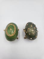 Lot de 2 élégantes boîtes à bijoux décoratives – Esprit œuf