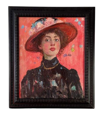 École italienne (XX) - Ritratto di donna con cappello