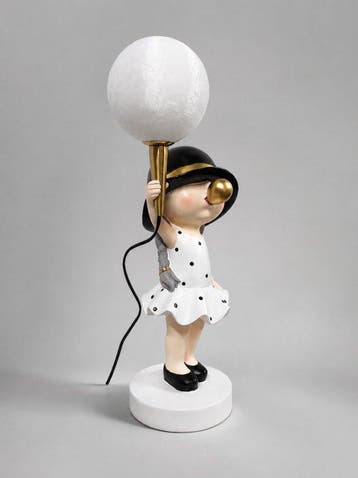 Beeld, girl with a bubblegum bubble - 48 cm - polyresin
