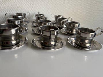 Service à café / expresso design vintage en inox - Rivadossi, Antiek en Kunst