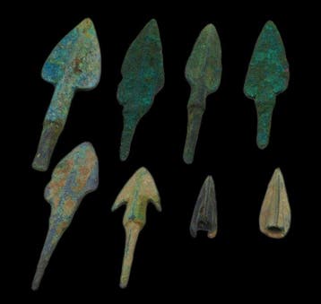 Oud-Romeins verzameling bronzen pijlpunten (Zonder, Antiek en Kunst