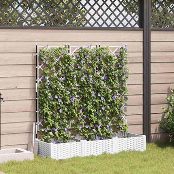 vidaXL Plantenbak 3 st Wit 120 x 40 x 125,5 cm PP, Verzenden, Nieuw