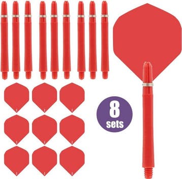 ABC Darts - Dart Flights en Dart Shafts Combi set - Rood, Ophalen of Verzenden, Pijlen