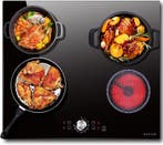 Inbouw 60cm Zwart Glas | Tweede Kansje | OP = OP!, Verzenden, 60 cm of meer, Keramisch, 4 kookzones