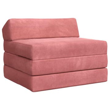 vidaXL Vouwbare Sofa Bed Roze 200 x 70 x 10 cm Fluweel, Maison & Meubles, Verzenden