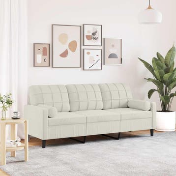vidaXL Driezitsbank / zetel met sierkussens 180 cm fluweel, Verzenden