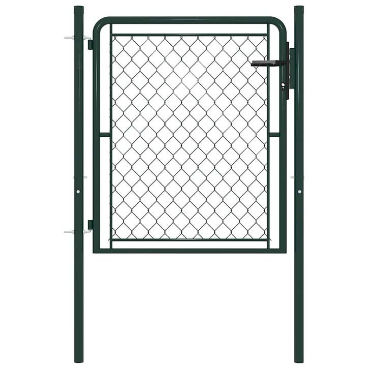 vidaXL Tuinpoort staal 100x75 cm groen, Jardin & Terrasse, Portes de jardin, Envoi
