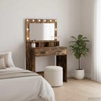 vidaXL Kaptafel met lade Rook Eiken 79 x 41 x 135 cm Bewerkt, Verzenden, Nieuw