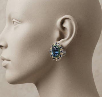 Zonder minimumprijs - Cocktail oorbellen Zilver - 21.10ct.