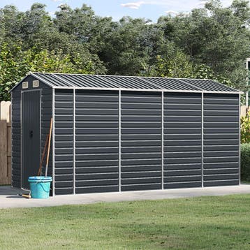 vidaXL Tuinschuur 191x385x198 cm gegalvaniseerd staal, Verzenden, Nieuw