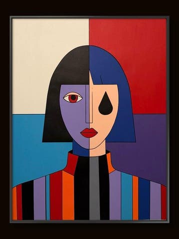 Marcel Mendez - Fragmented Face #65 -XL- ( No reserve )
