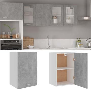 vidaXL Bovenkast Lyon 39,5x31x60 cm bewerkt hout betongrijs, Huis en Inrichting, Verzenden, Nieuw