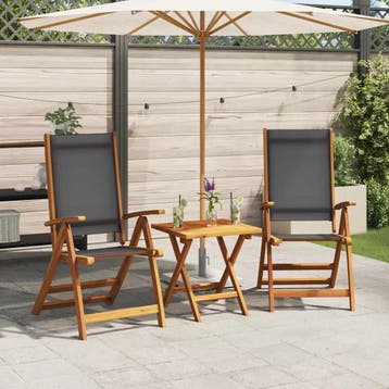 vidaXL Opklapbare stoelen, 2 stuks, van massief acaciahout, Verzenden