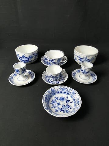 Lotto di porcellane Meissen del XIX secolo - Bijzettafel (9), Antiek en Kunst
