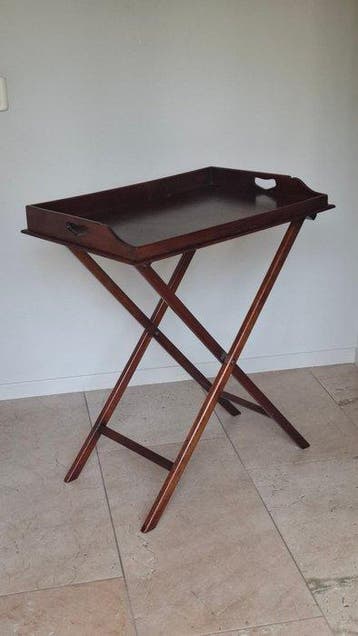 Table dappoint - Bois - Butlertray Mahonie, Antiek en Kunst