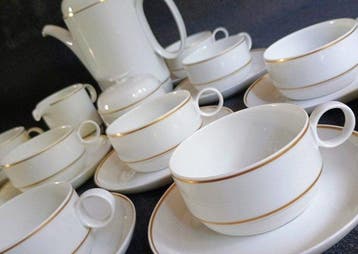 Rosenthal - Koffieservies (23) - Linea dorata - 24 kt goud -