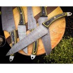 Keukenmes - Kitchen knife set - Lot van 5 handgesmede
