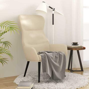 vidaXL Relaxstoel stof crèmekleurig, Verzenden