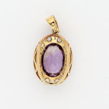 Hanger - 18 karaat Geel goud, Witgoud Spinel - Diamant