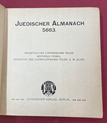 Berthold Feiwel/ E.M.Lilien - Juedischer Almanach 5663