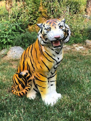 Beeld, Grande scultura Tigre in terracotta - 60 cm -