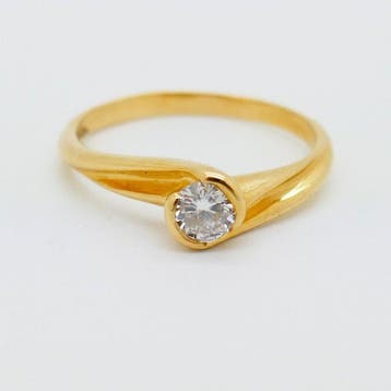 Zonder minimumprijs - Ring - 18 karaat Geel goud - 0.25ct.