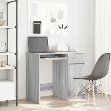 vidaXL Bureau 86x49x76 cm spaanplaat grijs sonoma, Verzenden