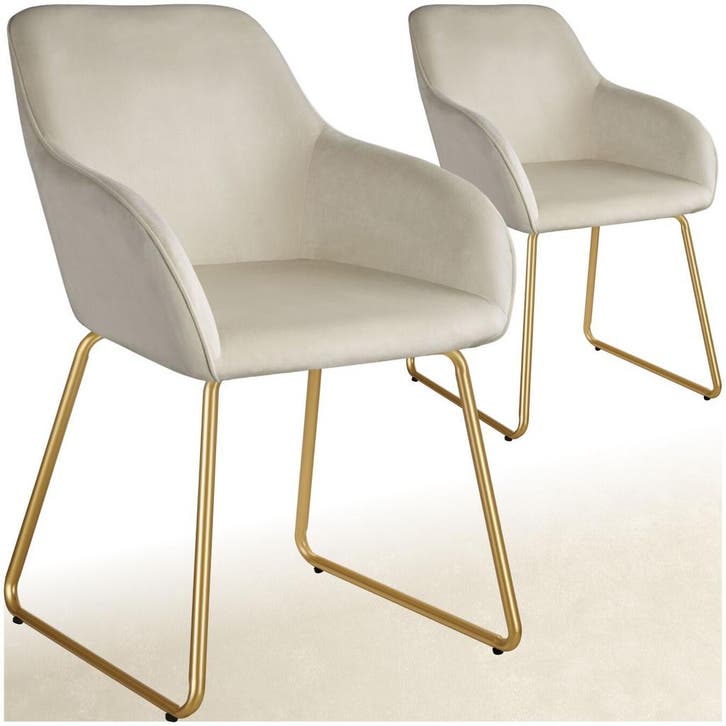 Eetkamerstoel Jeane, fluweellook, sledeonderstel, Huis en Inrichting, Stoelen, Verzenden