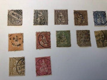 Zwitserland 1862 - zittende helvetia - yvert 32 tot 41, Gestempeld