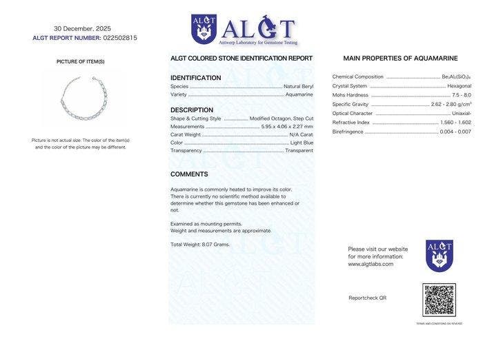 Zonder minimumprijs - Armband Zilver Aquamarijn - Aquamarijn, Handtassen en Accessoires, Armbanden