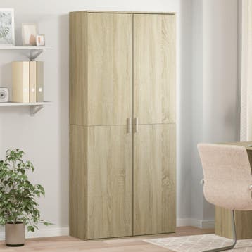 vidaXL Hoge kast 80x35x180 cm bewerkt hout sonoma, Huis en Inrichting, Verzenden, Nieuw