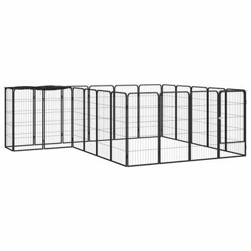 vidaXL Hondenkennel 22 panelen 50x100 cm gepoedercoat staal, Verzenden, Nieuw