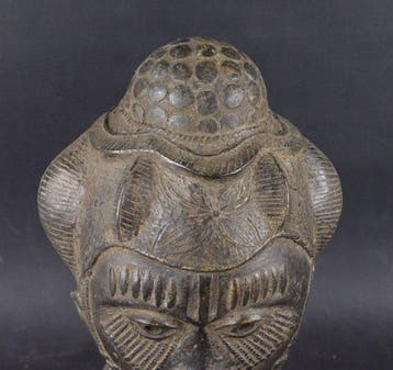 Kleine bronzen masker. - Baule - Ivoorkust