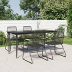 vidaXL 5-delige Tuinset PVC-rattan zwart, Verzenden, Nieuw, Tuinset