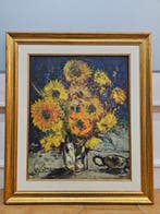 Spanish School (XX) - Post-Impressionist Style Sunflowers