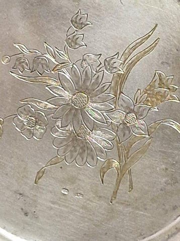 Dienblad - .875 (84 Zolotniki) zilver - klein zilveren, Antiek en Kunst