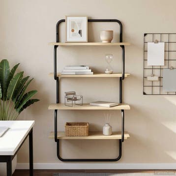 vidaXL 4-laags Wandplank Sonoma Eiken 40 x 24,5 x 104 cm, Verzenden