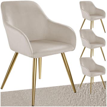 Eetkamerstoel Marilyn fluweellook, gouden poten, Huis en Inrichting, Verzenden, Nieuw