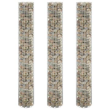 vidaXL Gabion plantenbakken 3 st rond verhoogd Ø30x200 cm, Tuin en Terras, Verzenden, Nieuw