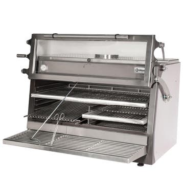 Houtskooloven-BBQ RVS | 150kg/u | GN 2/1 - GN 1/1 |, Verzenden