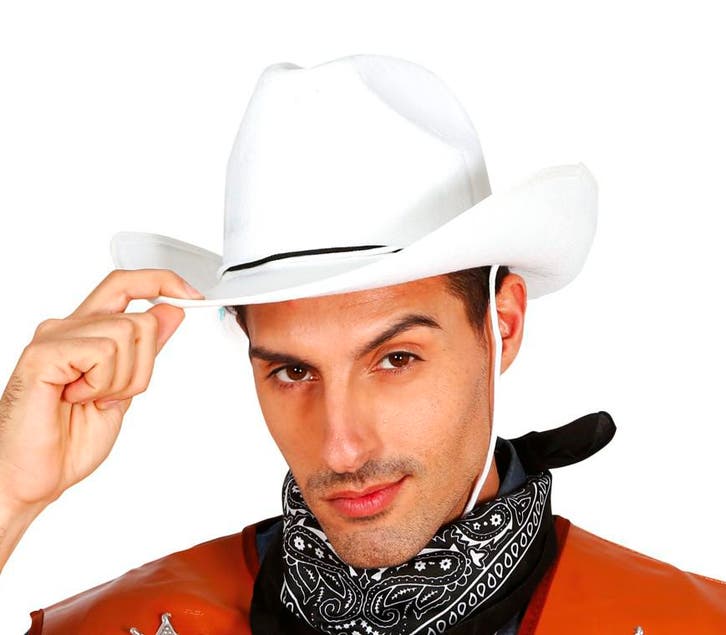 Witte Cowboy Hoed, Hobby en Vrije tijd, Feestartikelen, Nieuw, Verzenden
