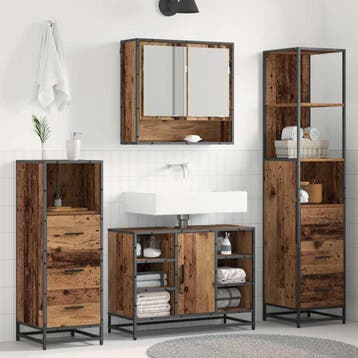 vidaXL Badkamermeubel Set 4 st Oud Hout 80 x 33 x 60 cm, Verzenden, Nieuw