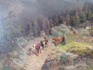 Amelia von Schwerin (1819-1897) - Pejza górski z bydem